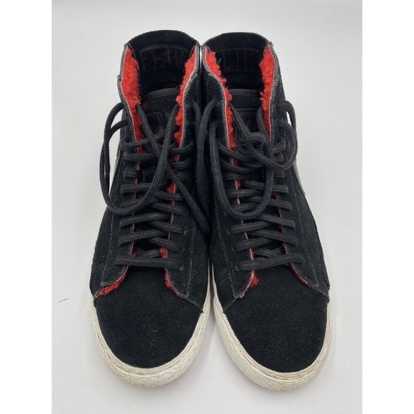 Nike Women’s Blazer Mid Premium Suede Shoes Black Red 7.5 403729 007 - Picture 2 of 8